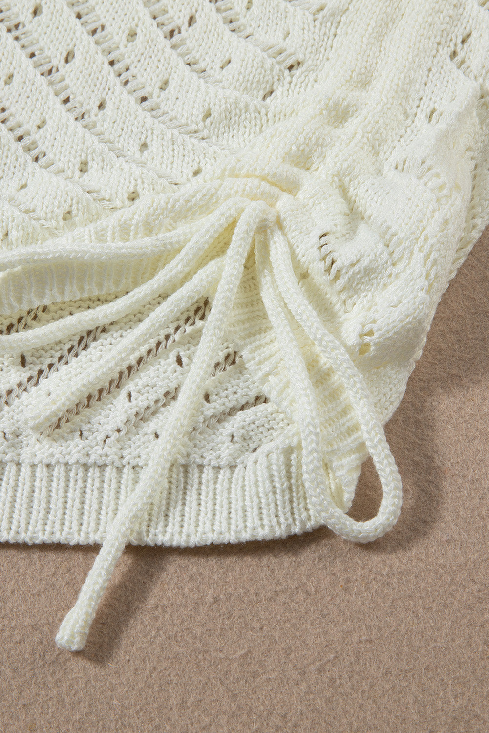 White Hollowed Crochet Cropped 2 Piece Beach Set